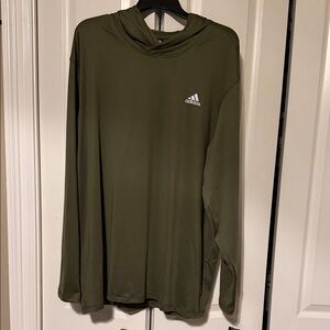 Adidas Men’s Baselayer hood in Olive Strata-Golf